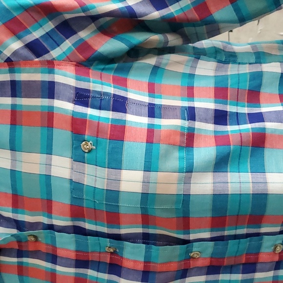 Vintage Aubergine Aqua Plaid Button Up Women 12 - Picture 7 of 9